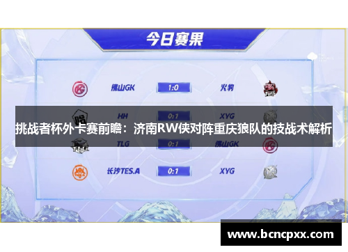 挑战者杯外卡赛前瞻：济南RW侠对阵重庆狼队的技战术解析